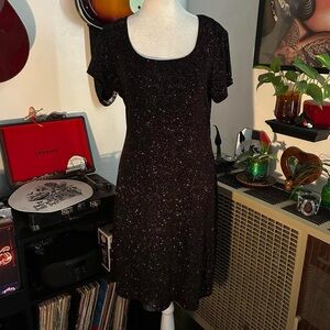 Vintage Sparkly black J.K.L.A. dress with short sleeves